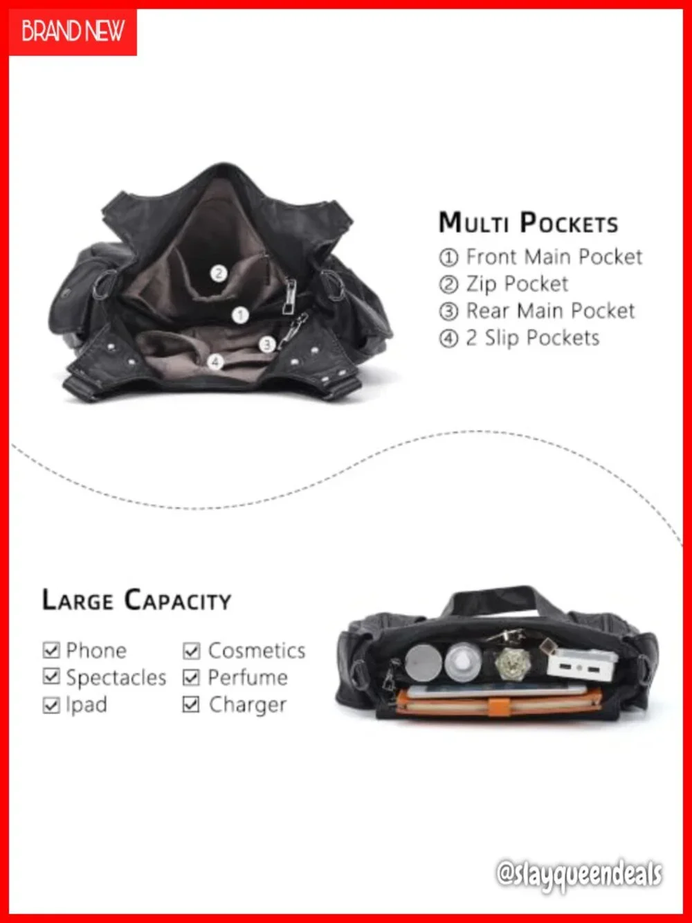 Vegan Leather Hobo Bag Women's Shoulder Purse with Adjustable Strap